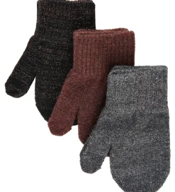 Handsker Og Luffer|Mikk-Line Luffer - Uld/Polyamid - 3-pak - French Roast-Black-An