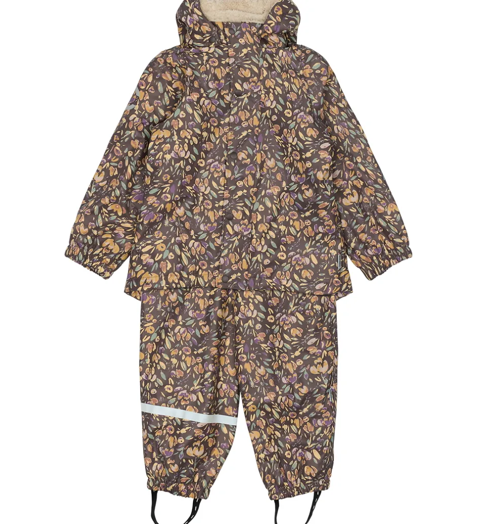 Regntøj|Mikk-Line Regntøj m. For - PU - Raisin m. Blomster
