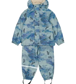 Regntøj|Mikk-Line Regntøj m. Seler/For - Blue Nights m. Bjerge