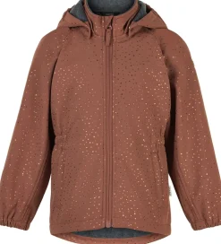 Softshell|Mikk-Line Softshelljakke m. Fleece - Recycled - Russet m. Prikke