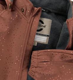 Softshell|Mikk-Line Softshelljakke m. Fleece - Recycled - Russet m. Prikke