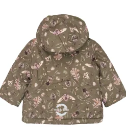 Vinterjakker|Mikk-Line Vinterjakke - Recycled - Burnt Olive m. Print