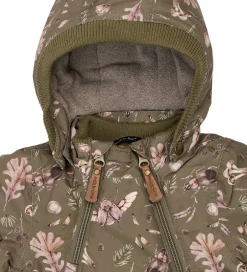 Vinterjakker|Mikk-Line Vinterjakke - Recycled - Burnt Olive m. Print