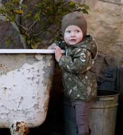 Vinterjakker|Mikk-Line Vinterjakke - Recycled - Burnt Olive m. Print