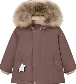 Vinterjakker|Mini A Ture Vinterjakke - MatWally Fleece/Fur - Peppercorn Plum