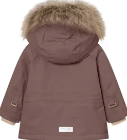 Vinterjakker|Mini A Ture Vinterjakke - MatWally Fleece/Fur - Peppercorn Plum