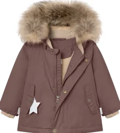 Vinterjakker|Mini A Ture Vinterjakke - MatWally Fleece/Fur - Peppercorn Plum
