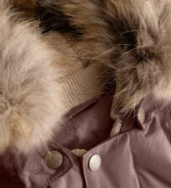 Vinterjakker|Mini A Ture Vinterjakke - MatWally Fleece/Fur - Peppercorn Plum