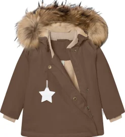 Vinterjakker|Mini A Ture Vinterjakke - MatWang Fleece/Fur - Chestnut Brown