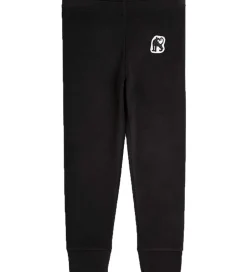 Fleece|Mini Rodini Fleecebukser - Sort m. Panter