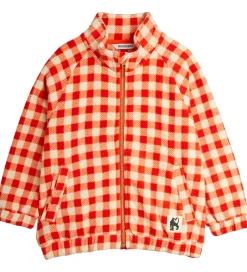 Fleece|Mini Rodini Fleecejakke - Gingham - Rød/Hvidternet