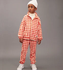 Fleece|Mini Rodini Fleecejakke - Gingham - Rød/Hvidternet