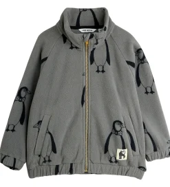 Fleece|Mini Rodini Fleecejakke - Penguin - Grå
