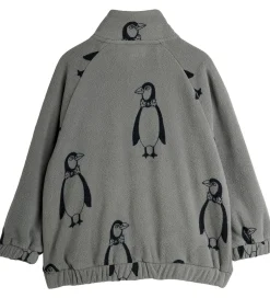 Fleece|Mini Rodini Fleecejakke - Penguin - Grå