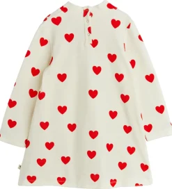 Kjoler|Mini Rodini Kjole - Velour - Hearts - Hvid