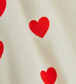 Kjoler|Mini Rodini Kjole - Velour - Hearts - Hvid