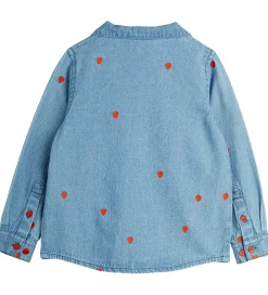 Skjorter|Mini Rodini Skjorte - Denim - Blå m. Hjerter