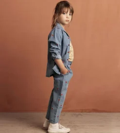Skjorter|Mini Rodini Skjorte - Denim - Blå m. Hjerter