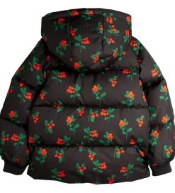 Vinterjakker|Mini Rodini Vinterjakke - Lingonberries Hooded Puffer - Sort