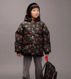Vinterjakker|Mini Rodini Vinterjakke - Lingonberries Hooded Puffer - Sort