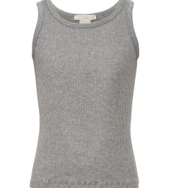 Toppe|Minimalisma Top - Rib - Silke/Bomuld - Billund - Grey Melange