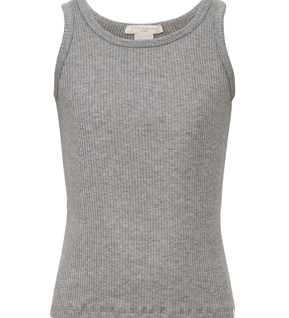 Toppe|Minimalisma Top - Rib - Silke/Bomuld - Billund - Grey Melange