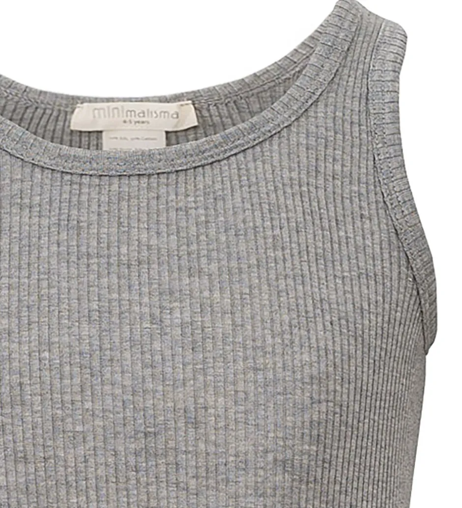 Toppe|Minimalisma Top - Rib - Silke/Bomuld - Billund - Grey Melange