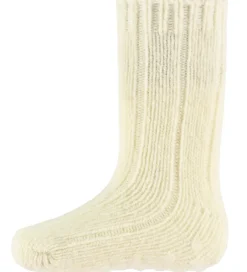 Strømper|Uld|MiniPop Skridsikre Strømper - Uld - Rib - Off White