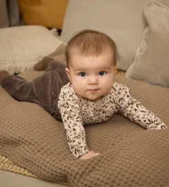 Bodyer|Minymo Body l/æ - Sweat - Smoke Gray m. Blomster