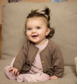 Cardigans|Striktrøjer|Minymo Cardigan - Strik - Dark Brown Melange