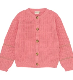 Striktrøjer|Minymo Cardigan - Strik - Rib - Strawberry Ice