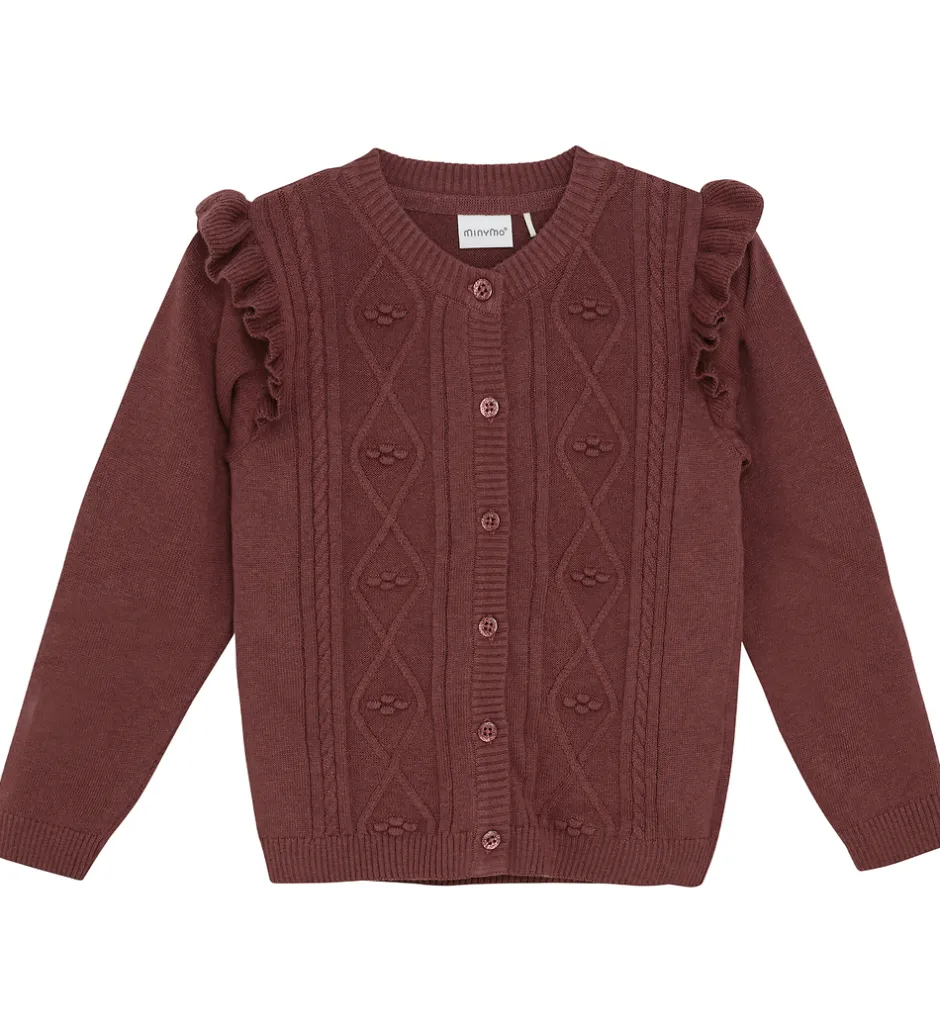Cardigans|Striktrøjer|Minymo Cardigan - Strik - Rose Brown