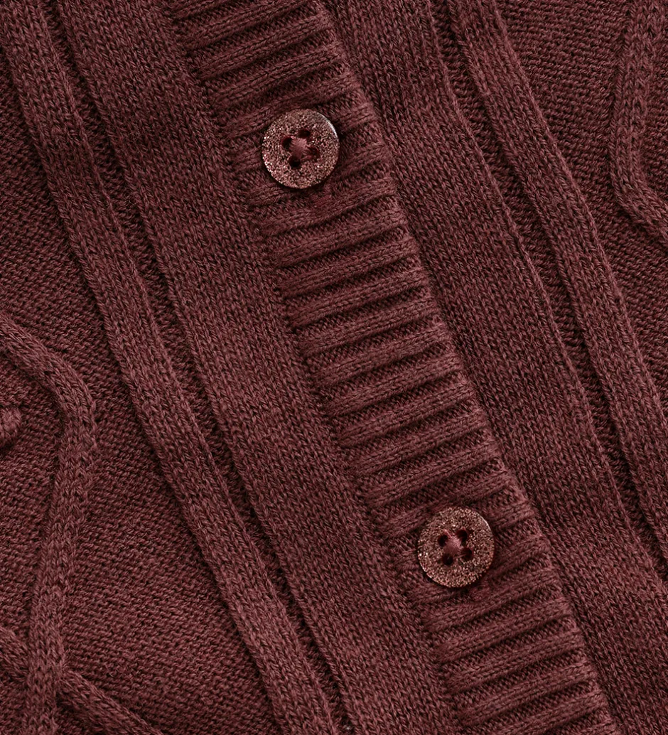 Cardigans|Striktrøjer|Minymo Cardigan - Strik - Rose Brown