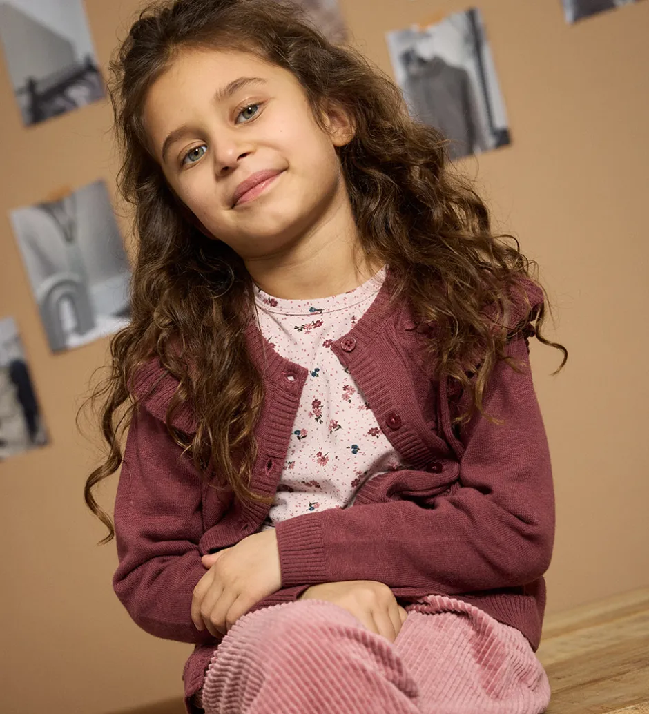 Cardigans|Striktrøjer|Minymo Cardigan - Strik - Rose Brown