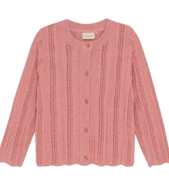 Striktrøjer|Minymo Cardigan - Strik - Rosette m. Hulmønster