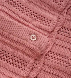 Striktrøjer|Minymo Cardigan - Strik - Rosette m. Hulmønster