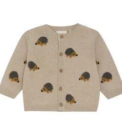 Striktrøjer|Minymo Cardigan Knit - Beige Melange