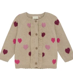 Striktrøjer|Minymo Cardigan Knit - Beige Melange