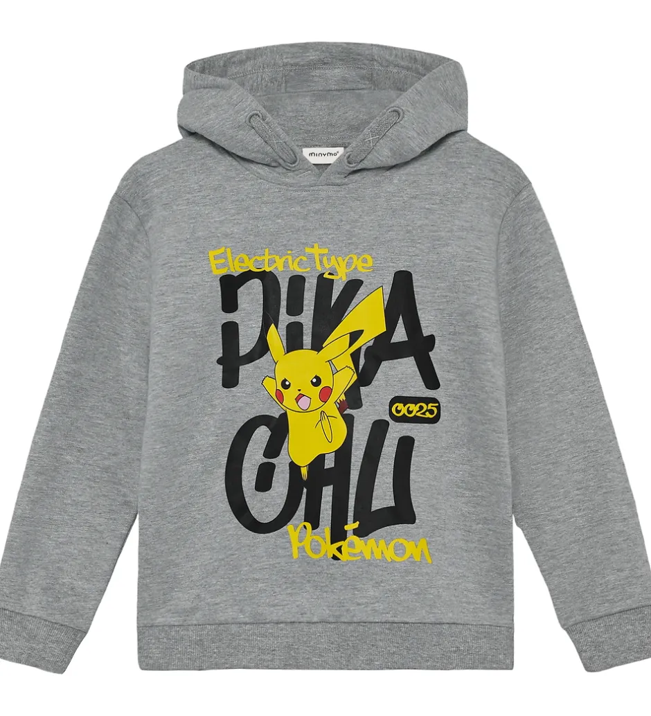 Hættetrøjer|Minymo Hættetrøje - Pokémon - Gråmeleret
