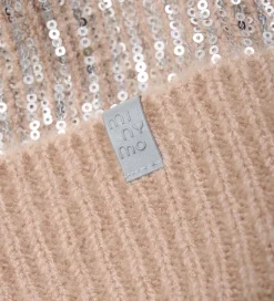 Huer Og Hatte|Minymo Hue - Strik - Misty Rose m. Pailletter/Kvast