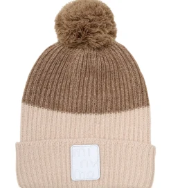 Huer Og Hatte|Minymo Hue m. Fleece - Uld/Akryl - Caribou m. Kvast