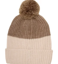 Huer Og Hatte|Minymo Hue m. Fleece - Uld/Akryl - Caribou m. Kvast