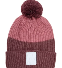 Huer Og Hatte|Minymo Hue m. Fleece - Uld/Akryl - Catawba Grape m. Kvast