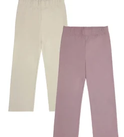 Leggings|Basis|Minymo Leggings m. Fleece - 2-pak - Elderberry/Rainy Day