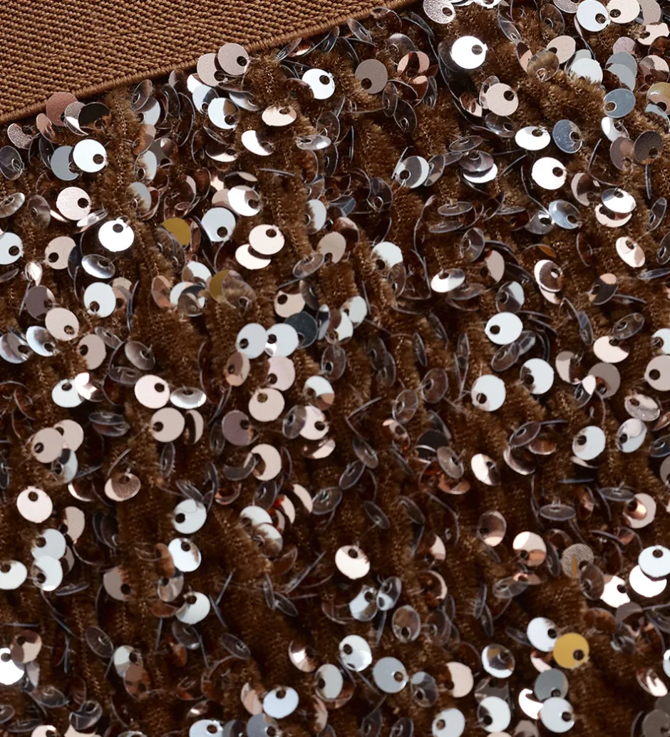 Nederdele|Minymo Nederdel - Velour - Woodrose m. Pailletter