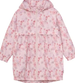 Regntøj|Minymo Regnjakke - PE - Peach Whip m. Blomster