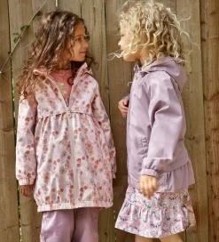Regntøj|Minymo Regnjakke - PE - Peach Whip m. Blomster