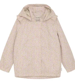 Regntøj|Minymo Regnjakke - PE - Peach Whip m. Blomster