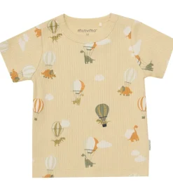 Shorts Og Knickers|Minymo Shortssæt - Shorts/T-shirt - Rib - Parsnip