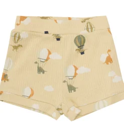 Shorts Og Knickers|Minymo Shortssæt - Shorts/T-shirt - Rib - Parsnip